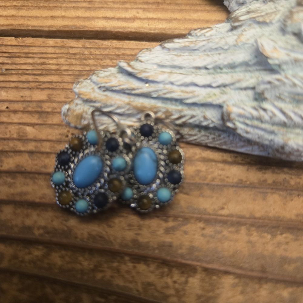 Chaps Turquoise and Gold-Tone Earrings